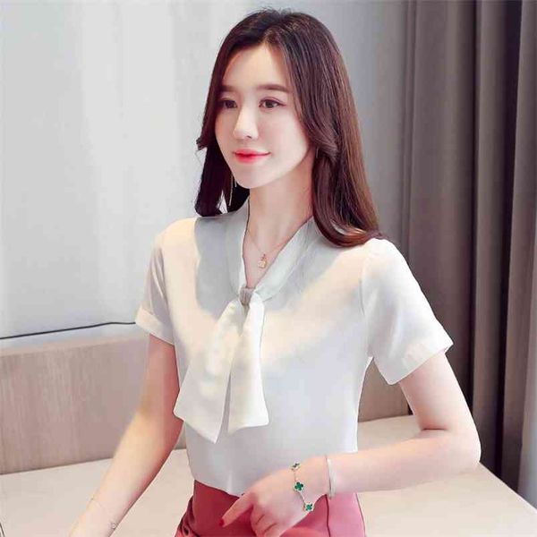 summer fashion chiffon solid color casual ladies shirt bow ladies short sleeve women 210507, White
summer fashion chiffon solid color casual ladies shirt bow ladies short sleeve women 210507, White