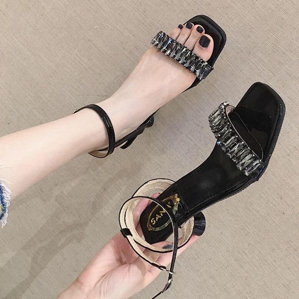dress shoes 2021 summer italian chunky heel square open toe sandals bling fairy rhinestone lady a word band pumps party, Black
dress shoes 2021 summer italian chunky heel square open toe sandals bling fairy rhinestone lady a word band pumps party, Black