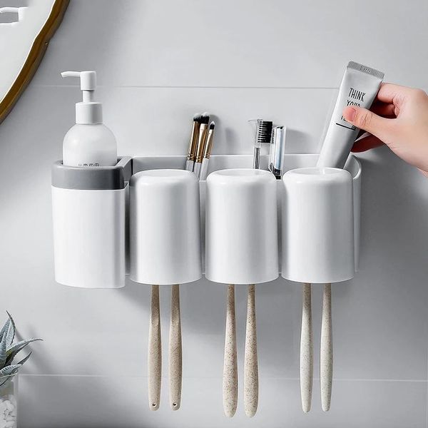 adsorption inverted toothbrush holder automatic toothpaste dispenser with cup toiletries storage rack bathroom accessories set bath accessor
adsorption inverted toothbrush holder automatic toothpaste dispenser with cup toiletries storage rack bathroom accessories set bath accessor