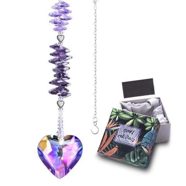 h&d rainbow maker hanging crystal suncatcher glass facted heart prisms pendant for window,gifts christmas wedding (purple) garden decoration
h&d rainbow maker hanging crystal suncatcher glass facted heart prisms pendant for window,gifts christmas wedding (purple) garden decoration
