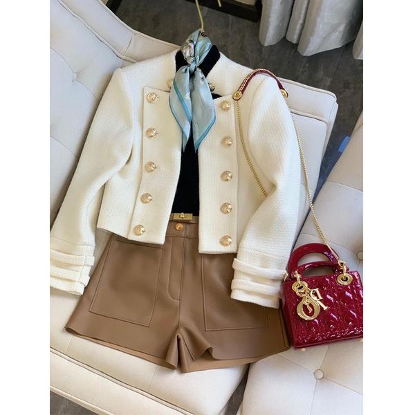 women's jackets 2021 autumn winter apricot women elegant temperament short jacket stand collar double breasted versatile french style, Black;brown
women's jackets 2021 autumn winter apricot women elegant temperament short jacket stand collar double breasted versatile french style, Black;brown