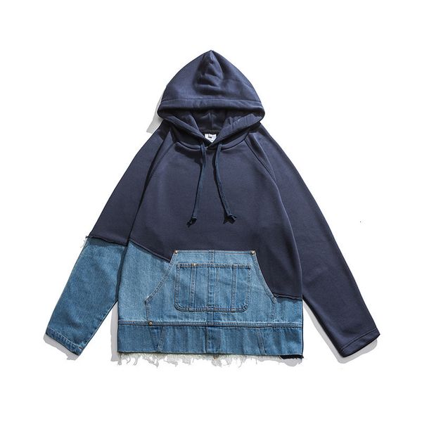 men's hoodies & sweatshirts denim contrasting color panel street hip-hop hooded mens l47v, Black
men's hoodies & sweatshirts denim contrasting color panel street hip-hop hooded mens l47v, Black