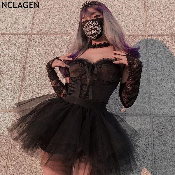 women's tanks & camis nclagen gothic black chest push up mesh bandage corset women punk grunge fitness cropped tank halter backless ves, White
women's tanks & camis nclagen gothic black chest push up mesh bandage corset women punk grunge fitness cropped tank halter backless ves, White