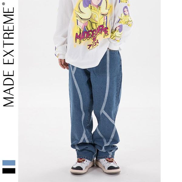 men's jeans madeextreme harajuku washed hip hop baggy boyfriend loose straight distressed men 2021 fashion goth clothes z76, Blue
men's jeans madeextreme harajuku washed hip hop baggy boyfriend loose straight distressed men 2021 fashion goth clothes z76, Blue