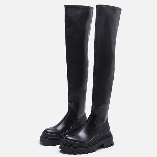 boots black soft leather over the knee women chunky heel shoes ladies thigh high autumn winter long 35-40
boots black soft leather over the knee women chunky heel shoes ladies thigh high autumn winter long 35-40