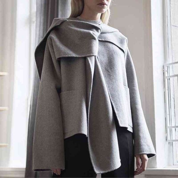 women's jackets reversible winter coat 100% wool scarf collar oversize loose thick high street jacket xz56, Black;brown
women's jackets reversible winter coat 100% wool scarf collar oversize loose thick high street jacket xz56, Black;brown