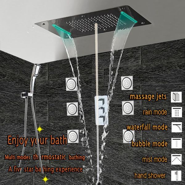 relextime polished chrome big rainfall shower faucet wall mounted concealed bath set massage jets ceiling led head bathroom sets
relextime polished chrome big rainfall shower faucet wall mounted concealed bath set massage jets ceiling led head bathroom sets