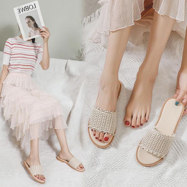 slippers women wear style fairy shoes fashion all-match graceful flat sandals woman flip flops, Black
slippers women wear style fairy shoes fashion all-match graceful flat sandals woman flip flops, Black