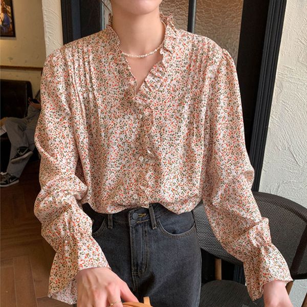 2colors spring autumn women's blouse korean ins style v neck floral shirt women loose (x1872 210423, White
2colors spring autumn women's blouse korean ins style v neck floral shirt women loose (x1872 210423, White