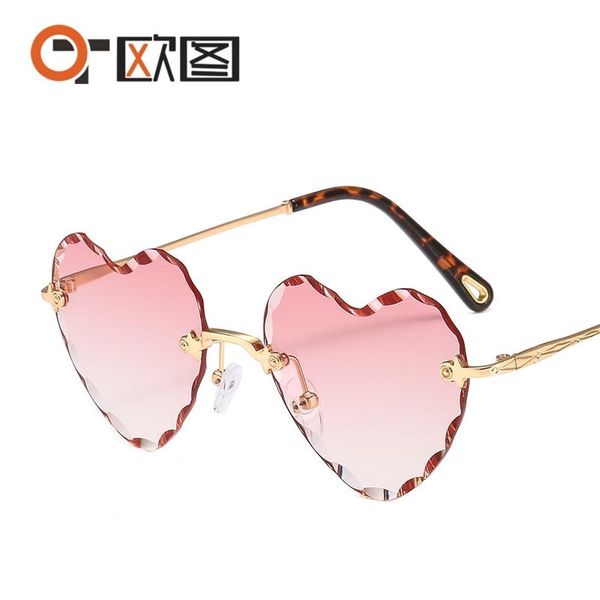 fashion sunglasses frames frameless thick edge cut peach heart inverted wave women's net red glasses 1616, Black
fashion sunglasses frames frameless thick edge cut peach heart inverted wave women's net red glasses 1616, Black