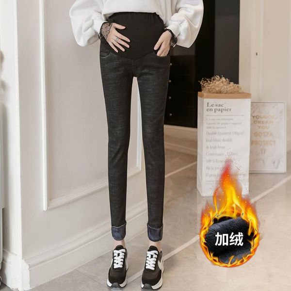 pregnant women plus velvet jeans winter thickened belly lift pants were thin stretchy fashion all-match maternity bottoms, White
pregnant women plus velvet jeans winter thickened belly lift pants were thin stretchy fashion all-match maternity bottoms, White