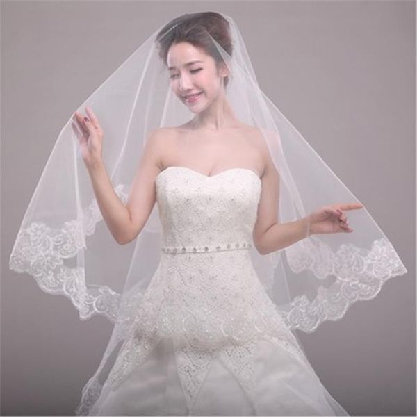 bridal veils lace edged 1.5m one-layer wedding floral appliqued white tulle fashion korean accessories welon, Black
bridal veils lace edged 1.5m one-layer wedding floral appliqued white tulle fashion korean accessories welon, Black