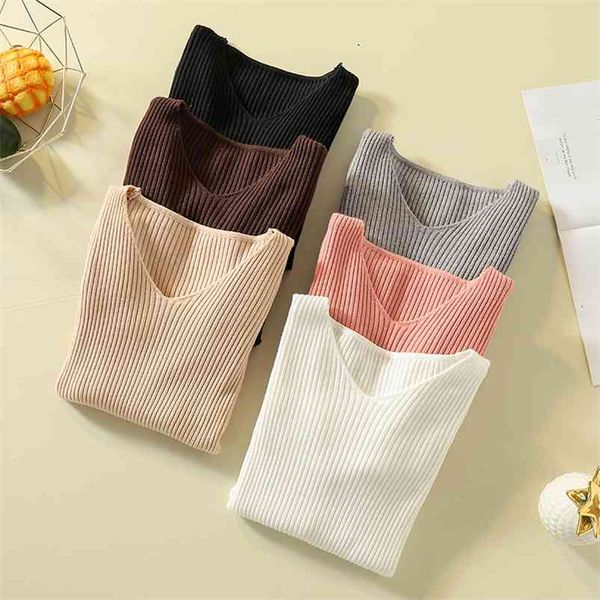 pullover knit sweater women winter clothes women jumper v neck soft rib knitted winter knitwear pull femme sweaters 210805, White;black
pullover knit sweater women winter clothes women jumper v neck soft rib knitted winter knitwear pull femme sweaters 210805, White;black