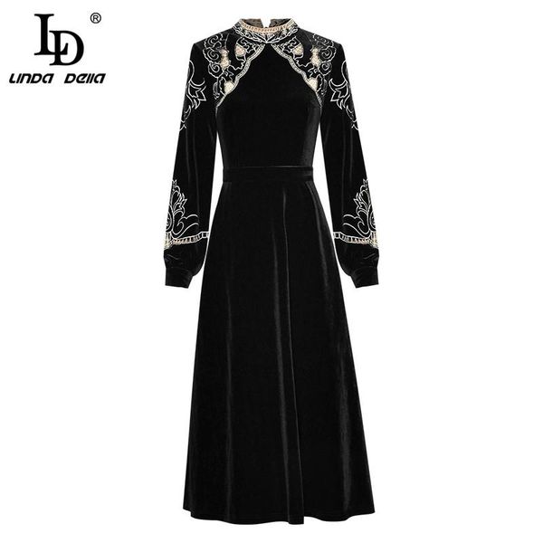casual dresses ld linda della autumn winter fashion runway black velvet dress women long sleeve floral hollow out embroidered elegant, Black;gray
casual dresses ld linda della autumn winter fashion runway black velvet dress women long sleeve floral hollow out embroidered elegant, Black;gray