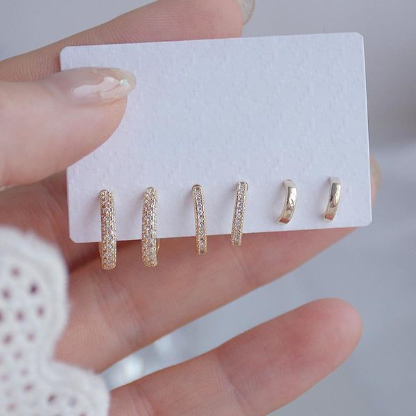 stud 6 pcs fashion brand jewelry 14k gold plated simple style earrings for women gift shining zircon set, Golden;silver
stud 6 pcs fashion brand jewelry 14k gold plated simple style earrings for women gift shining zircon set, Golden;silver