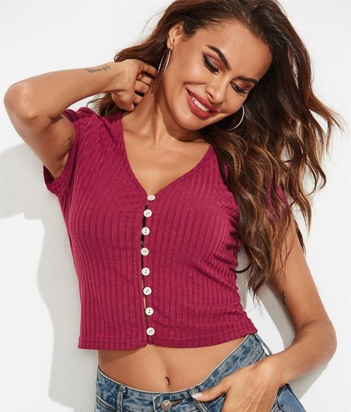 women's t-shirt women crop 2021 summer button red black tight rib-knitted plain v neck short sleeve drop, White
women's t-shirt women crop 2021 summer button red black tight rib-knitted plain v neck short sleeve drop, White
