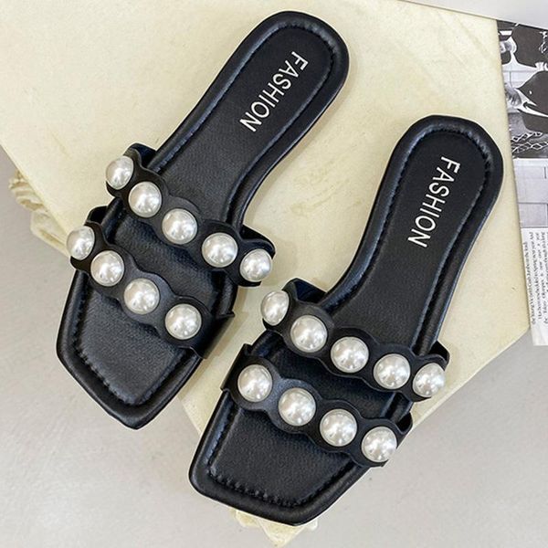 slippers summer women large pearl flat sandals female hollow out solid color vogue ladies flip flop casual shoes, Black
slippers summer women large pearl flat sandals female hollow out solid color vogue ladies flip flop casual shoes, Black