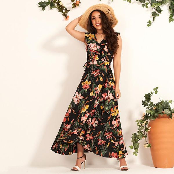 casual dresses summer 2021 women's vintage floral printed dress long backless v-neck high waist sleeveless mid-calf female, Black;gray
casual dresses summer 2021 women's vintage floral printed dress long backless v-neck high waist sleeveless mid-calf female, Black;gray