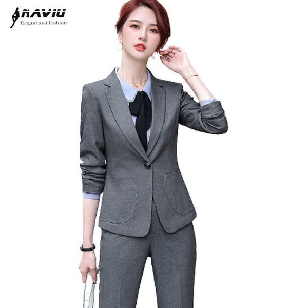high end professional suit spring temperament formal gray blazer and pants office ladies business work wear 210604, White;black
high end professional suit spring temperament formal gray blazer and pants office ladies business work wear 210604, White;black