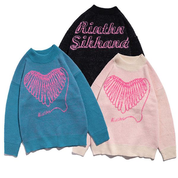 men's sweaters and women's knitted sweaters, street clothes with interesting letters, hearts, round necks, harajuku, knitwear, lar, White;black
men's sweaters and women's knitted sweaters, street clothes with interesting letters, hearts, round necks, harajuku, knitwear, lar, White;black