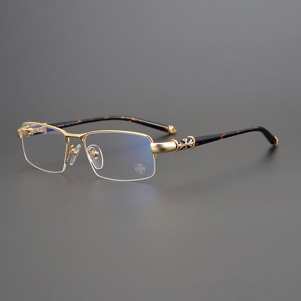 classic cross flower half men's fashion wise business leisure square glasses frame can be equipped with myopia and blue light, White;black
classic cross flower half men's fashion wise business leisure square glasses frame can be equipped with myopia and blue light, White;black