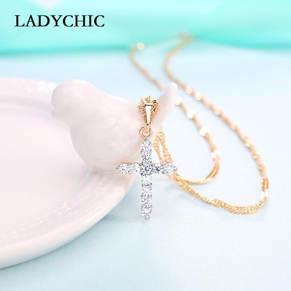 pendant necklaces ladychic cute cross charm necklace with clear zircon crystal elements women's round gold color jewelry gift ln1077, Silver
pendant necklaces ladychic cute cross charm necklace with clear zircon crystal elements women's round gold color jewelry gift ln1077, Silver