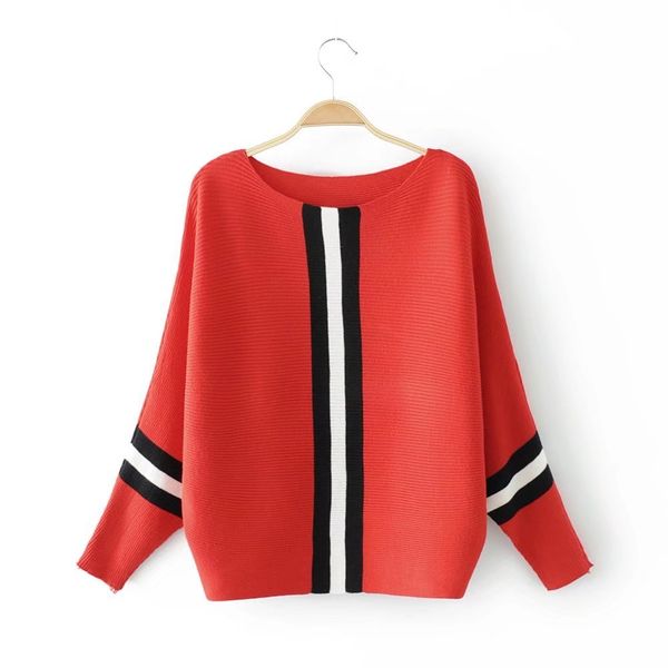 women's sweaters autumn vertical stripe contrast loose pullover sweater women short bat sleeve 3ekj, White;black
women's sweaters autumn vertical stripe contrast loose pullover sweater women short bat sleeve 3ekj, White;black