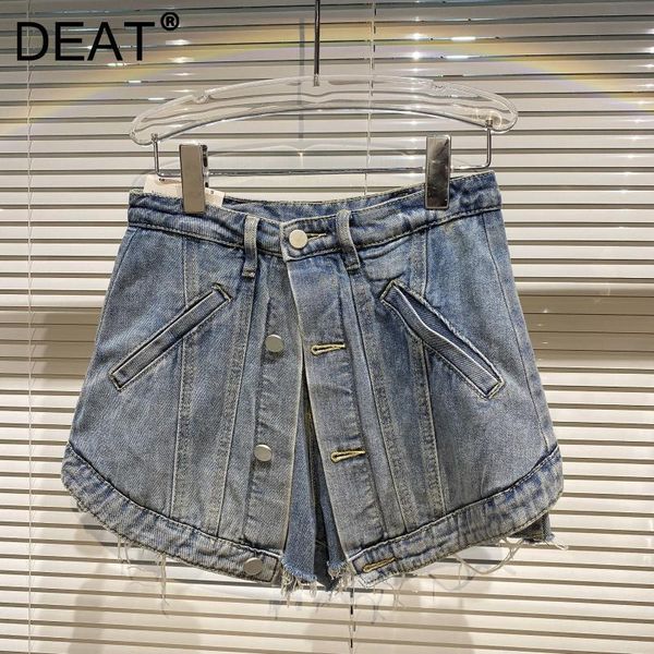 women's shorts deat women denim skirts irregular patchwork high waist button designed temperament fashion spring summer 2021 sk082, White;black
women's shorts deat women denim skirts irregular patchwork high waist button designed temperament fashion spring summer 2021 sk082, White;black