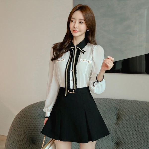 women's tracksuits spring women ol work wear 2 pieces set bow tie chiffon blouses & high waist slim a-line skirt simple occupation suit, Gray
women's tracksuits spring women ol work wear 2 pieces set bow tie chiffon blouses & high waist slim a-line skirt simple occupation suit, Gray