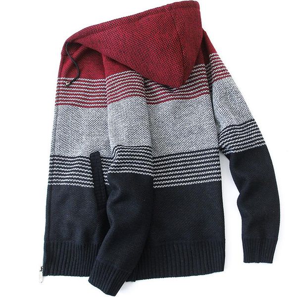 men's jackets casual hooded sweater cardigan plus plush autumn winter warm coat stripe patchwork slim zipper jacket, Black;brown
men's jackets casual hooded sweater cardigan plus plush autumn winter warm coat stripe patchwork slim zipper jacket, Black;brown