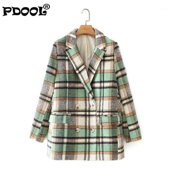 women's suits & blazers blazer women 2021 fashion woolen check double breasted coat vintage long sleeve female outerwear chic, White;black
women's suits & blazers blazer women 2021 fashion woolen check double breasted coat vintage long sleeve female outerwear chic, White;black