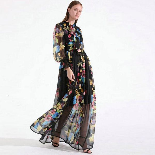 casual dresses high-end women black printed lengthen dress spring summer ladies temperament holiday female's wpq6, Black;gray
casual dresses high-end women black printed lengthen dress spring summer ladies temperament holiday female's wpq6, Black;gray