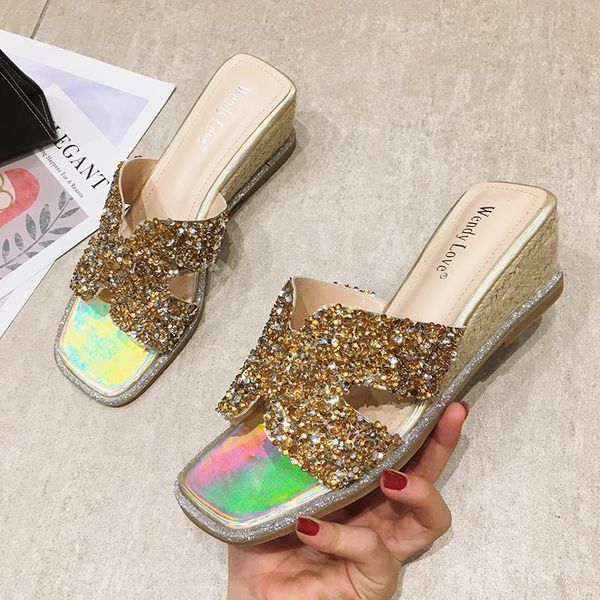 wedges bling open toe slingback women sandals shoes slippers two style glitter slip on gladiator sandalias femme 2021, Black
wedges bling open toe slingback women sandals shoes slippers two style glitter slip on gladiator sandalias femme 2021, Black