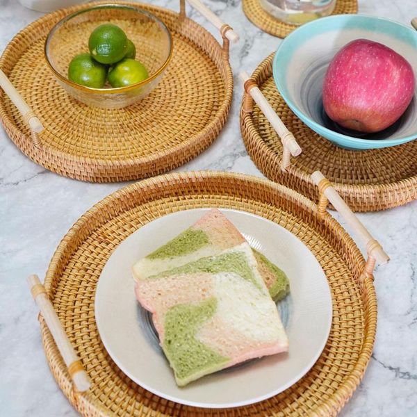 rattan handwoven round high wall serving tray storage platters display plate with handles for breakfast drink snack baskets
rattan handwoven round high wall serving tray storage platters display plate with handles for breakfast drink snack baskets
