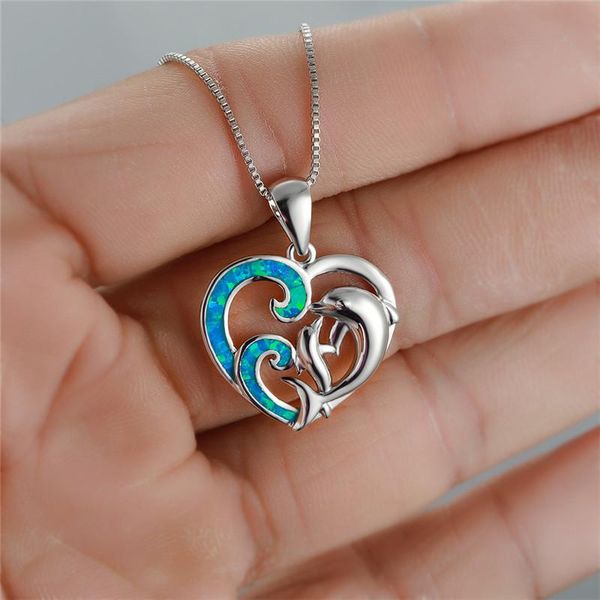 pendant necklaces white blue opal animal necklace female cute dolphin wave heart for women vintage silver color wedding
pendant necklaces white blue opal animal necklace female cute dolphin wave heart for women vintage silver color wedding