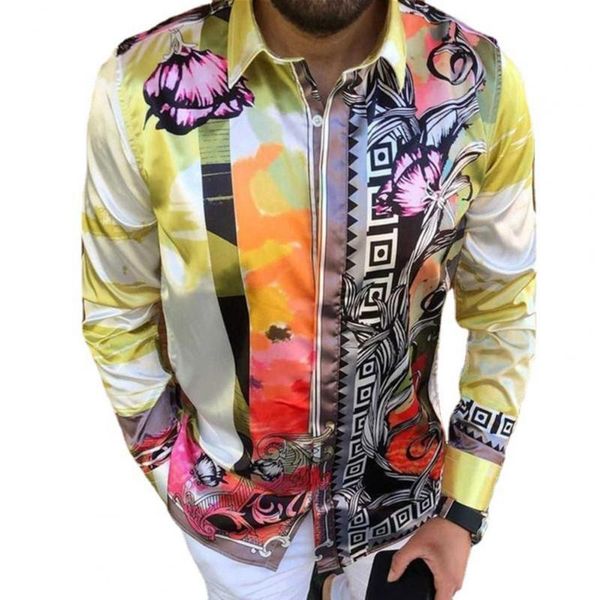 men's casual shirts men shirt vintage printing turn-down collar autumn for dating, White;black
men's casual shirts men shirt vintage printing turn-down collar autumn for dating, White;black