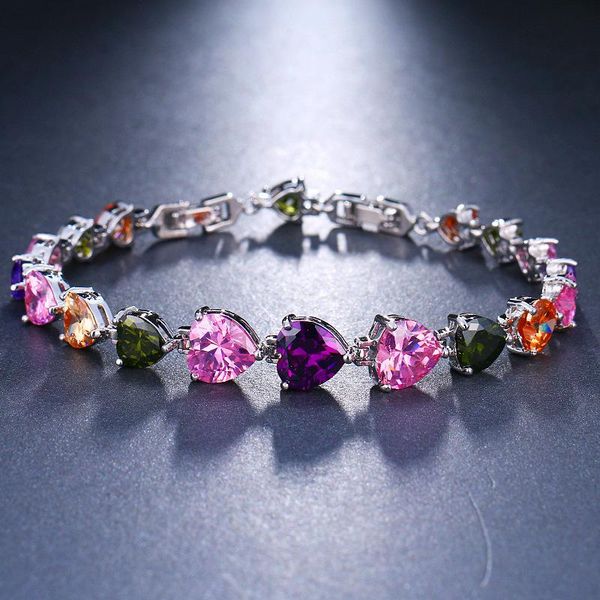 charm bracelets orztoon vintage shining zircon lovely heart for women elegant purple colorful bracelet trendy wedding jewelry, Golden;silver
charm bracelets orztoon vintage shining zircon lovely heart for women elegant purple colorful bracelet trendy wedding jewelry, Golden;silver