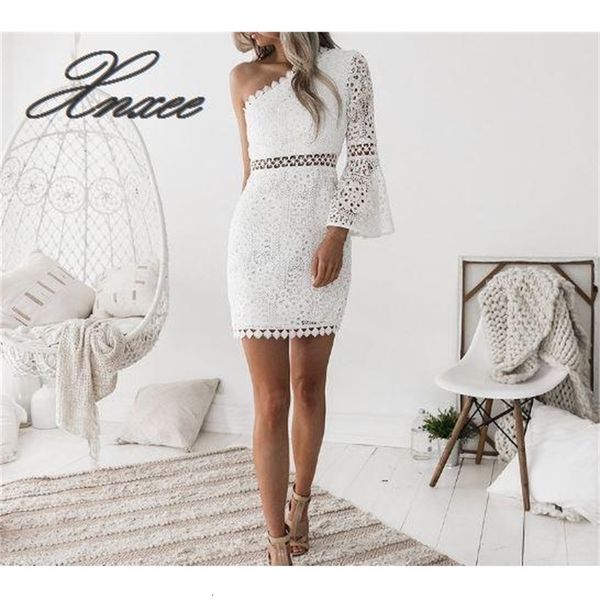 casual dresses hollow out women elegant white lace one shoulder flare sleeve clubwear short club party hz2j, Black;gray
casual dresses hollow out women elegant white lace one shoulder flare sleeve clubwear short club party hz2j, Black;gray