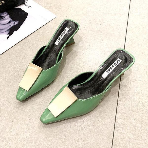 dress shoes summer women metal decoration med hoof heels designer ladies casual pointed toe party wedding mule, Black
dress shoes summer women metal decoration med hoof heels designer ladies casual pointed toe party wedding mule, Black