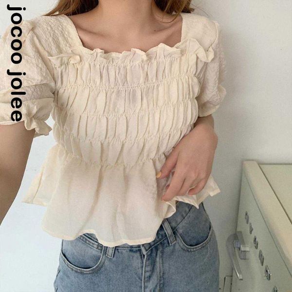 women's blouses & shirts puff sleeve square collar women blouse chiffon elegant elasticity summer korean style solid ruffles pleated t, White
women's blouses & shirts puff sleeve square collar women blouse chiffon elegant elasticity summer korean style solid ruffles pleated t, White