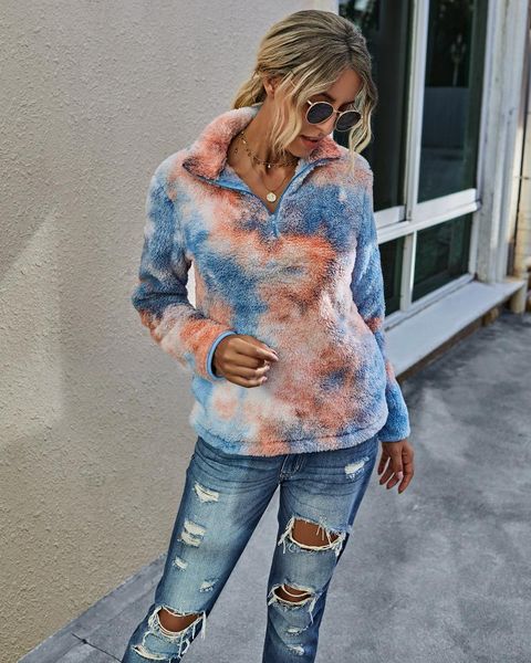 women's hoodies & sweatshirts 2021 women zip plush sweatshirt casual long sleeve winter warm stand collar tie dye print pullover top, Black
women's hoodies & sweatshirts 2021 women zip plush sweatshirt casual long sleeve winter warm stand collar tie dye print pullover top, Black