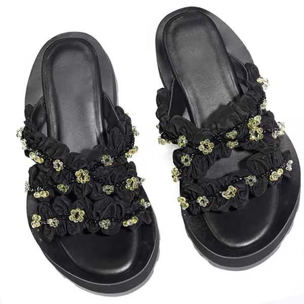 slippers deat 2021 spring and summer fashion casual flower thick sole women's sandals big end muffin bottom peep toe high heels sk120, Black
slippers deat 2021 spring and summer fashion casual flower thick sole women's sandals big end muffin bottom peep toe high heels sk120, Black