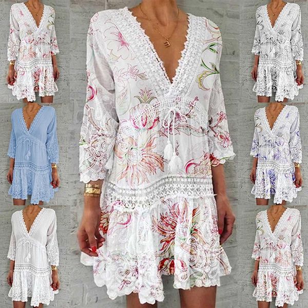 casual dresses 2021 spring vintage v neck tassel party dress women elegant floral print 3/4 sleeve mini ladies summer, Black;gray
casual dresses 2021 spring vintage v neck tassel party dress women elegant floral print 3/4 sleeve mini ladies summer, Black;gray