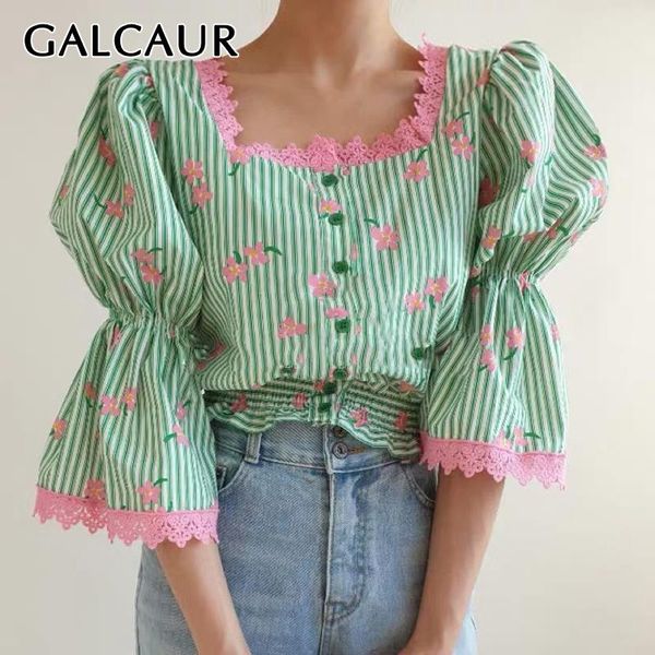 women's blouses & shirts galcaur striped print hit color shirt square collar puff sleeve tunic blouse female vintage 2021 fashion cloth, White
women's blouses & shirts galcaur striped print hit color shirt square collar puff sleeve tunic blouse female vintage 2021 fashion cloth, White