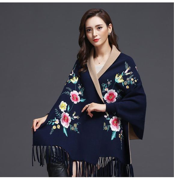 scarves women scarf oversized winter shawl embroider thick warm tassels cotton wool blend poncho floral women's cape, Blue;gray
scarves women scarf oversized winter shawl embroider thick warm tassels cotton wool blend poncho floral women's cape, Blue;gray