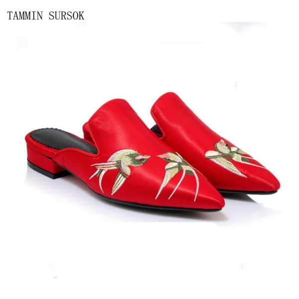 slippers style fashion embroidery satin low heel pointed toe women plus size 34-43, Black
slippers style fashion embroidery satin low heel pointed toe women plus size 34-43, Black