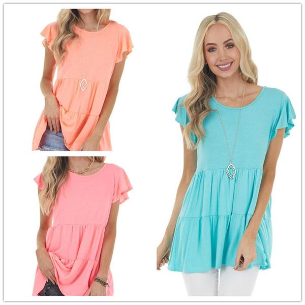 women's t-shirt 2021 summer stitching pleated loose clothes casual sweet short-sleeved solid color top, White
women's t-shirt 2021 summer stitching pleated loose clothes casual sweet short-sleeved solid color top, White