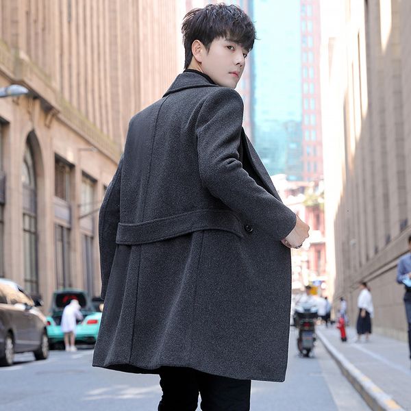 men's trench coats korean fashion woolen coat autumn winter streetwear slim thickened windbreaker jacket mid long parkas overcoat, Tan;black
men's trench coats korean fashion woolen coat autumn winter streetwear slim thickened windbreaker jacket mid long parkas overcoat, Tan;black