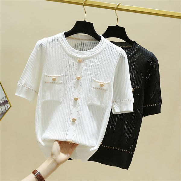 fashion sweater fine woolen 2021 fattening women's ice silk t-shirt summer loose and thin xinji foreign style top, White;black
fashion sweater fine woolen 2021 fattening women's ice silk t-shirt summer loose and thin xinji foreign style top, White;black