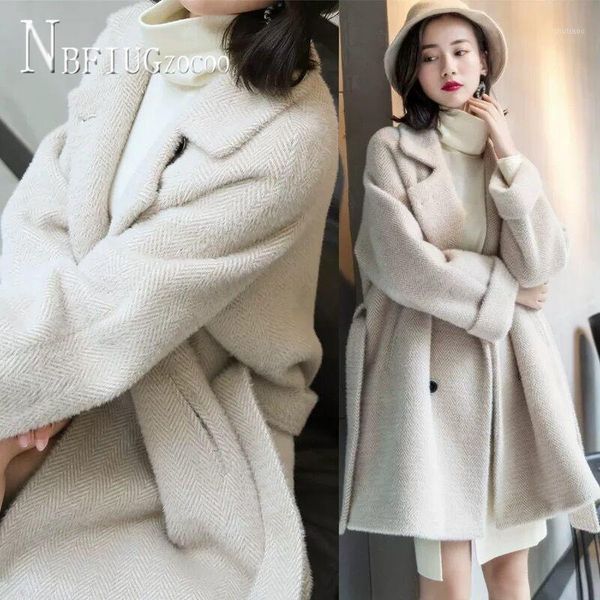 women's wool & blends grey and beige color lapel waist strap women woolen coat winter warm female overcoat, Black
women's wool & blends grey and beige color lapel waist strap women woolen coat winter warm female overcoat, Black